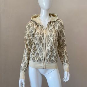 Juicy Couture Beige Taupe Zip Hoodie L